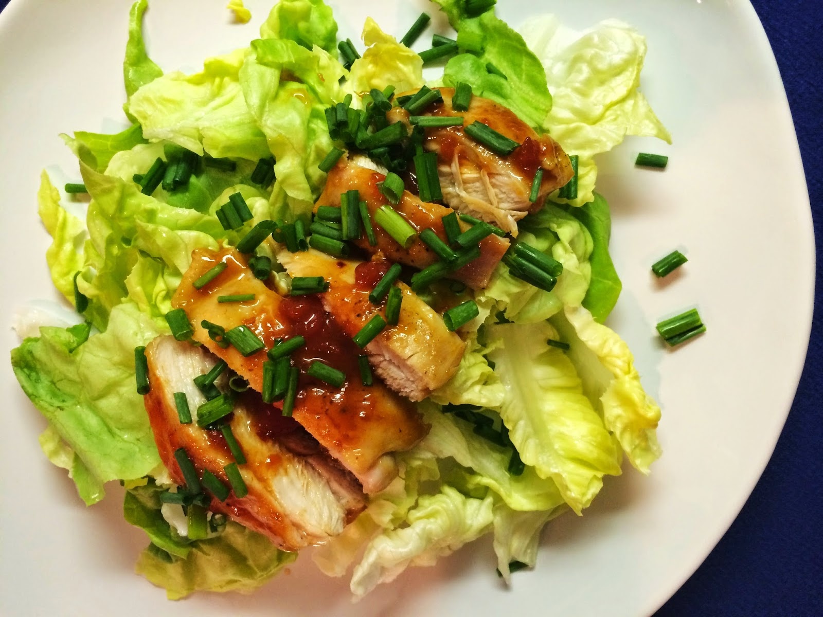 Sticky Glazed Chicken Thighs in Butter Lettuce